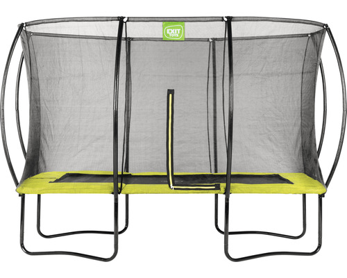 Rektangulär trädgårdstrampolin med skyddsnät