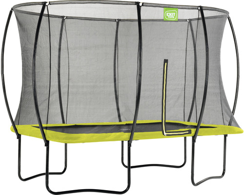 Rektangulär studsmatta för trädgården med säkerhetsnät