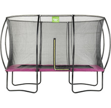 Studsmatta EXIT Silhouette med säkerhetsnät 244x366cm rosa