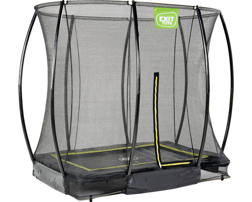 Rektangulär trädgårdstrampolin med skyddsnät