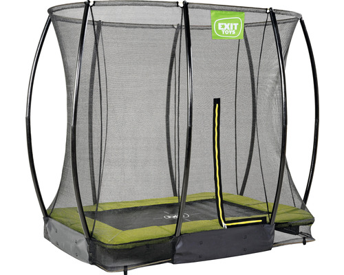 Rektangulär trädgårdstrampolin med säkerhetsnät