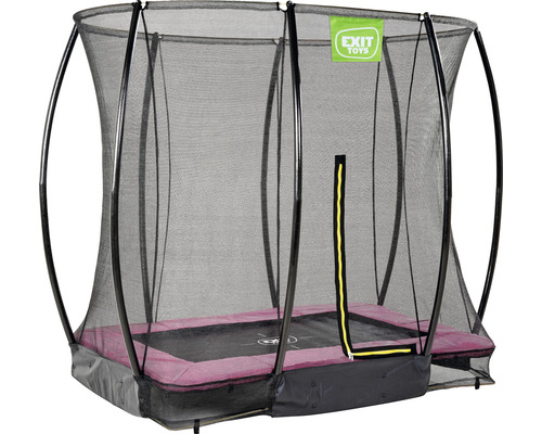 Rektangulär trädgårdstrampolin med säkerhetsnät