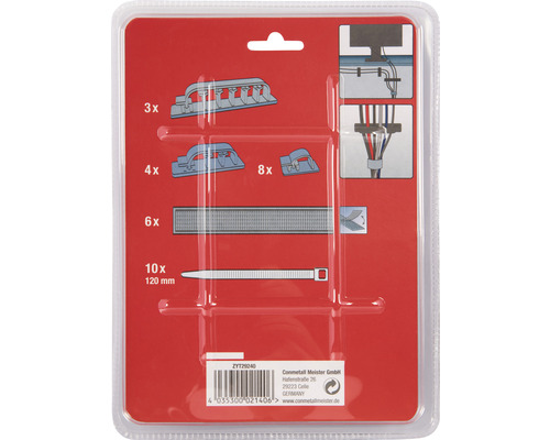 Kabelhanteringsset med buntband och kabelhållare