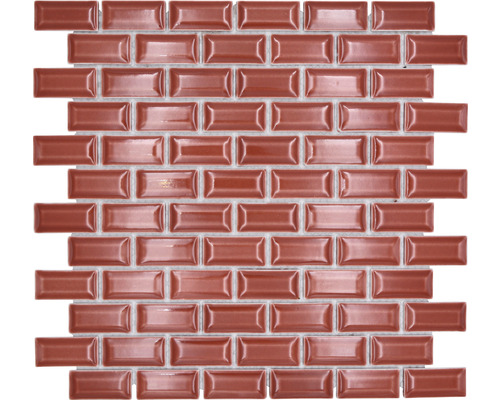 Mosaik keramik CBR 112 bordeaux röd 30 x 30 cm Mosaikplatta i tegelform för väggdekoration