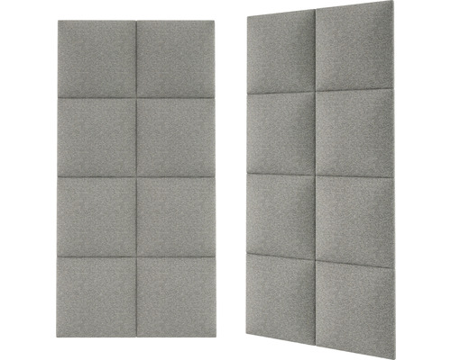 Två ljudisolerande paneler med kvadratiskt mönster