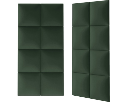 Två akustikpaneler med kvadratisk design för väggmontering