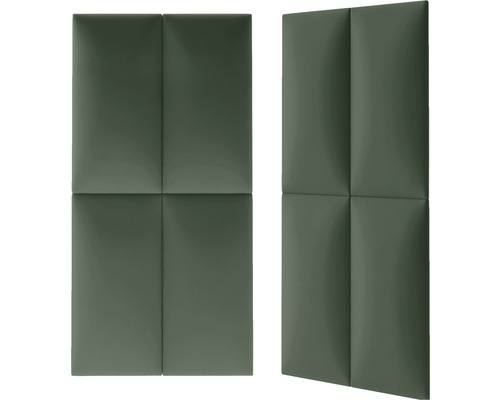 Två ljudabsorberande väggpaneler, bestående av fyra kvadratiska delar