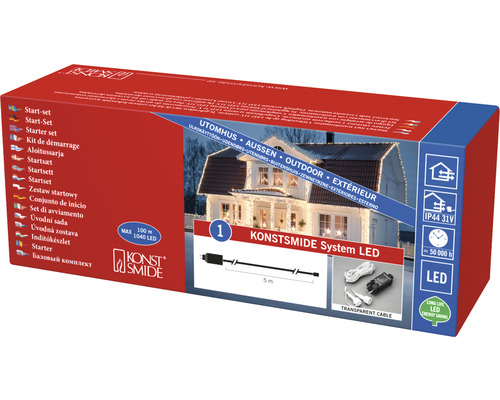 Konstsmide System LED startset för utomhusbruk, maximalt 100 meter, 1040 LED