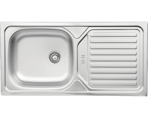 Diskho i rostfritt stål med avrinningsyta