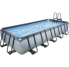 Rektangulär pool med stege för trädgården