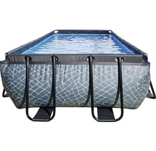 Rektangulär ram pool med stålram och poolfolie