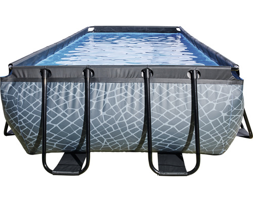 Rektangulär ram pool med stålram och poolfolie