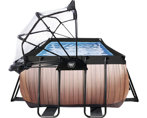 Rektangulär pool med tak för utomhusbruk