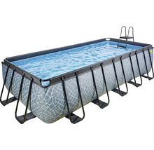 Pool EXIT StonePool 540x250x122cm inkl. sandfilterpump & stege stenutseende-thumb-2