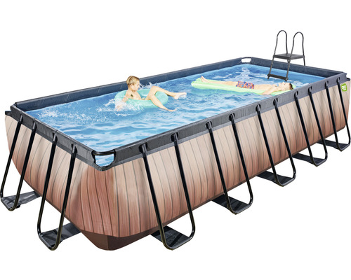 Pool EXIT WoodPool 540x250x122cm inkl. sandfilterpump & stege träutseende