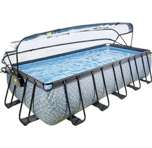 Rektangulär ram бассейн med lock