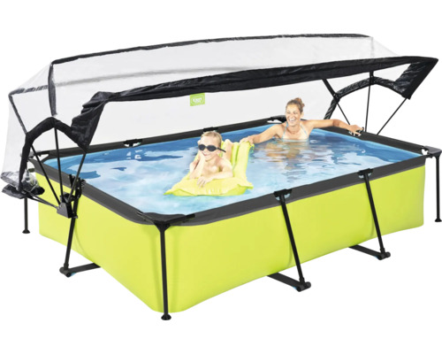 Rektangulär pool med tak, barnpool