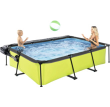 Rektangulär stålramspool med personer och boll