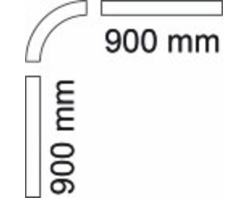 Teknisk ritning med måtten 900 mm