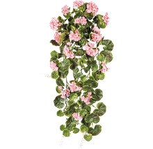 Konstgjord hängande pelargon med blommor och blad