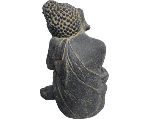 Bakifrån av en Buddha-staty i sten för trädgården