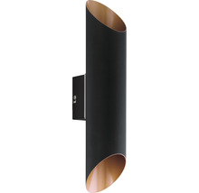 Svart vägglampa för utomhusbruk med cylindrisk design