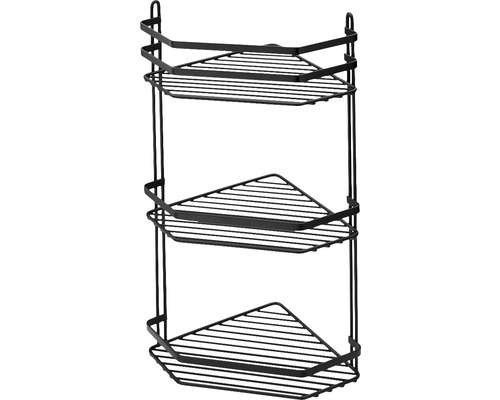 Hörnduschkorg HABO Lantana 3-plan matt svart rostfritt stål 205x470 mm 30039