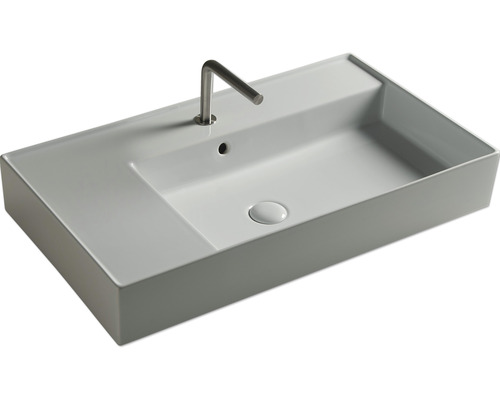 Rektangulärt tvättställ i keramik med blandare