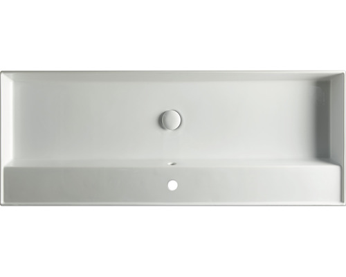 Rektangulär tvättställ i keramik med avlopp