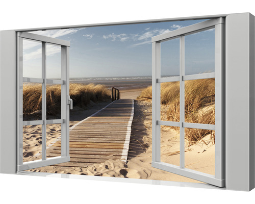 Fönster väggdekal med strandmotiv