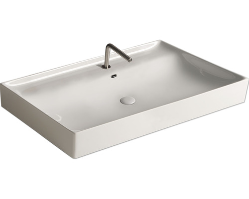 Rektangulär tvättställsskål med armatur