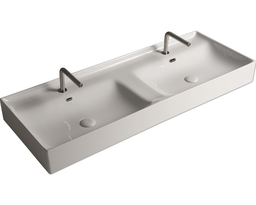 Dubbel tvättställ med två kranar