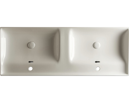 Dubbeltvättställ av keramik med två handfat