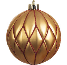 Gyllene julkula med glitterlinjer