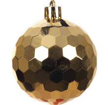 Guldfärgad julgranskula med facettmönster