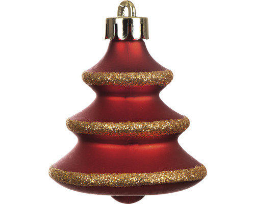 Julgranshänge i form av julgran med glitterdetaljer