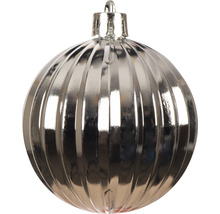 Silverfärgad räfflad julgranskula