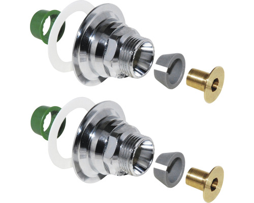 Piping-Blandarfäste VATETTE för väggbockfixtur krom mässing 150 mm c/c FG0925052 Två diskbänksblandare med tätningar och fästmaterial