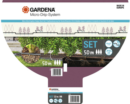 Gardena Micro-Drip-System set för bevattning av häckar och buskar, 50 meter