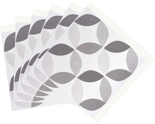 Flera vinylgolvplattor med geometriskt mönster