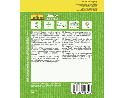 Fröförpackning Speedy Eruca sativa för cirka 100 plantor