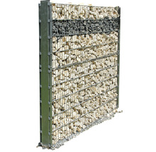 Gabion fylld med stenar som insynsskydd