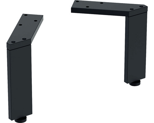 Bensats IFÖ Sense Art svart pulverlackerad matt 9,3x16,3 cm 2-pack 8865875 Två möbelben i metall