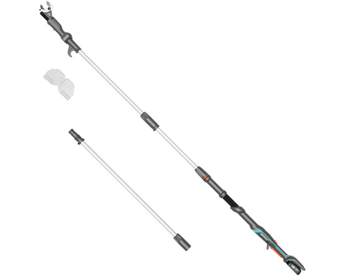 Gardena batteridriven grensax med teleskopskaft och tillbehör