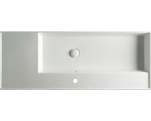 Tvättställ i keramik med bräddavlopp och blandarhål