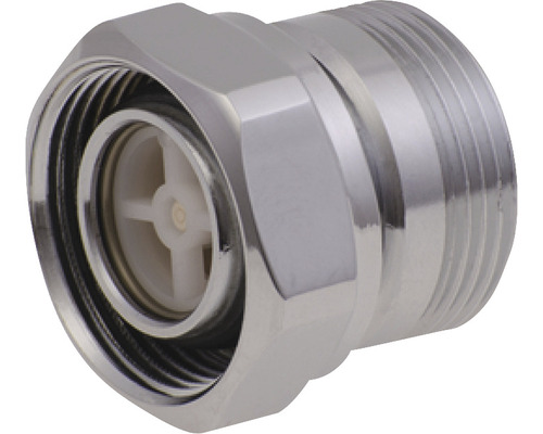 Mellankoppling MORA med inbyggd backventil M26x1,5 invändig/utvändig krom 8188567 Adapter med gänga av metall