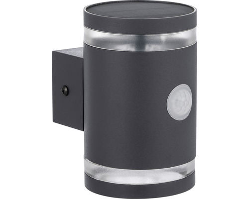 Solcellslampa LED med sensor 27-32000K Grå utomhusvägglampa med rörelsesensor