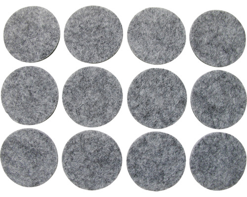 Möbeltassar rund grå 28mm 12-pack