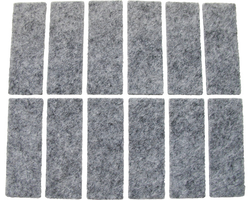 Möbeltassar grå 44x16mm 12-pack