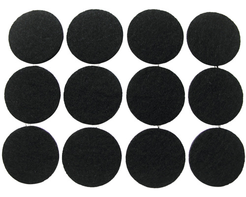 Möbeltassar rund svart 28mm 12-pack